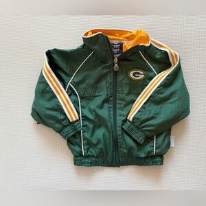 NFL Green and Gold Kids Windbreaker Jacket